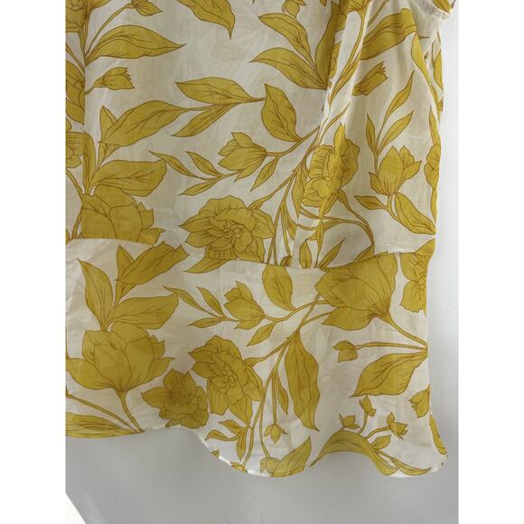 CAbi Sunrise Blouse Womens Large Sleeveless Floral Yellow White 5899 Sheer Fairy - Picture 8 of 13